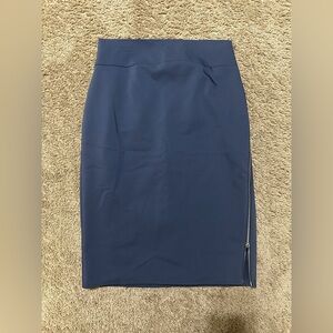 Express Navy Pencil Skirt with Zipper Detail C-23